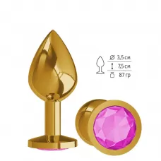 Золотистая средняя пробка с розовым кристаллом - 8,5 см розовый 
