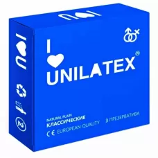 Классические презервативы Unilatex Natural Plain - 3 шт телесный 