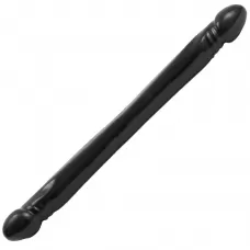 Чёрный двусторонний фаллоимитатор Double Header Smooth - 44,5 см черный 