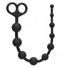 Чёрная анальная цепочка Orgasm Beads - 33,5 см черный 