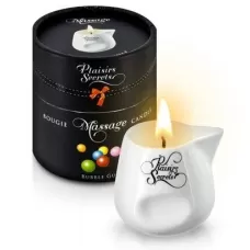 Массажная свеча с ароматом бубль-гума Bougie de Massage Gourmande Bubble Gum - 80 мл белый 