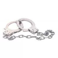 Наручники из металла с длинной цепочкой CHROME HANDCUFFS METAL HANDCUFFS W. KEY серебристый 