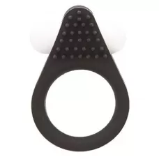 Чёрное эрекционное кольцо LIT-UP SILICONE STIMU RING 1 BLACK черный 