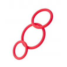 Набор из 3 красных эрекционных колец различного диаметра красный 