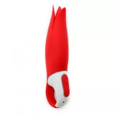 Красный вибратор Satisfyer Power Flower с лепестками - 18,8 см красный 