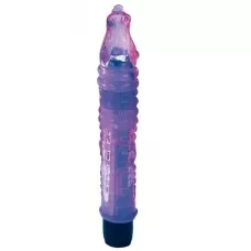 Фиолетовый гелевый вибратор в форме крокодильчика - 19 см фиолетовый 
