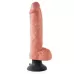 Телесный вибромассажер 10  Vibrating Cock with Balls - 25,4 см телесный 