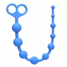 Голубая анальная цепочка Orgasm Beads - 33,5 см голубой 