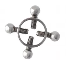 Серебристые зажимы для сосков на винтах серебристый 