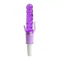 Фиолетовый вибратор с дополнительными отростками - 21 см фиолетовый 