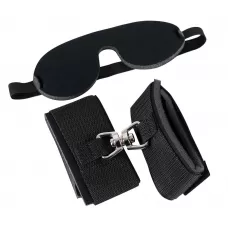 Набор БДСМ: наручники и маска на глаза чёрного цвета черный 