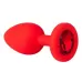 Красная анальная втулка с красным кристаллом - 7,3 см красный 