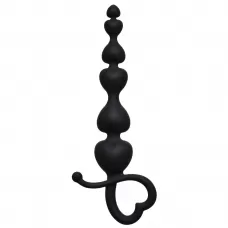 Чёрная анальная цепочка Begginers Beads - 18 см черный 