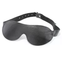 Черная кожаная маска на глаза на ремнях черный 