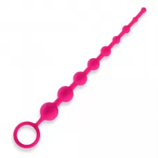 Розовая анальная цепочка из 9 шариков - 30 см розовый 