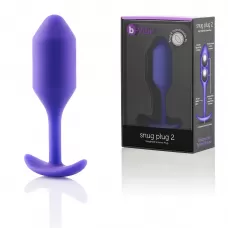 Фиолетовая пробка для ношения B-vibe Snug Plug 2 - 11,4 см фиолетовый 