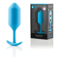 Голубая пробка для ношения B-vibe Snug Plug 3 - 12,7 см голубой 