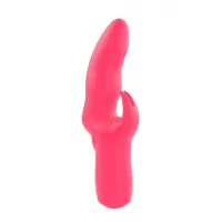 Розовый вибратор со стимулятором клитора MATES FANTASY RECHARGE VIBRATOR - 17 см розовый 