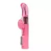 Розовый вибратор с изогнутой головкой и ротацией - 21,5 см розовый 