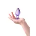Фиолетовая стеклянная анальная пробка - 10 см фиолетовый 