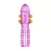 Гелевая фиолетовая насадка с шариками и шипами - 14 см фиолетовый 