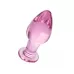 Стеклянный стимулятор-пробка - 10 см розовый 