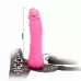 Женский розовый страпон с вибрацией - 18,5 см розовый 
