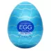 Мастурбатор-яйцо с охлаждающей смазкой EGG Wavy II Cool нежно-голубой 