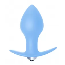 Голубая анальная вибропробка Bulb Anal Plug - 10 см голубой 
