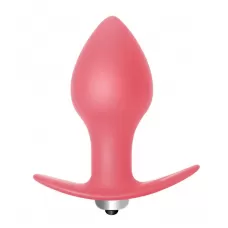 Розовая анальная вибропробка Bulb Anal Plug - 10 см розовый 
