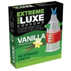 Стимулирующий презерватив  Безумная Грета  с ароматом ванили - 1 шт прозрачный 