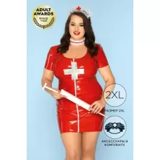 Сексуальный костюм медсестры Eliza красный с белым XXL