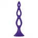 Фиолетовая анальная елочка Silicone Triple Probe - 14,5 см фиолетовый 