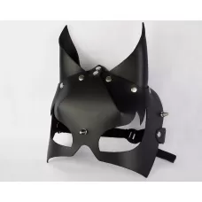 Черная кожаная маска  Черт черный 
