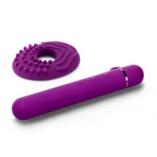 Фиолетовый мини-вибратор Le Wand Baton с текстурированной насадкой - 11,9 см фиолетовый 