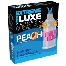 Стимулирующий презерватив  Ночная лихорадка  с ароматом персика - 1 шт прозрачный 
