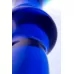 Синяя стеклянная анальная втулка - 13,5 см синий 