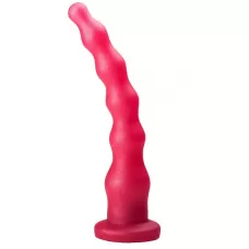 Розовый удлинённый анальный стимулятор с шариками - 22 см розовый 