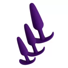 Набор из 3 фиолетовых анальных втулок A-toys фиолетовый 