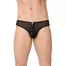 Сексуальный мужские трусы-стринги со шнуровкой черный M-L