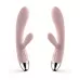 Нежно-розовый вибратор Alice с клиторальным отростком - 20 см нежно-розовый 
