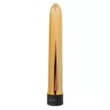 Золотистый классический вибратор - 18 см золотистый 