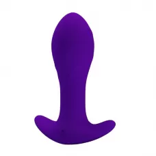 Фиолетовая анальная втулка с вибрацией - 10,5 см фиолетовый 