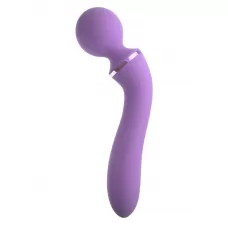Фиолетовый двусторонний вибростимулятор Duo Wand Massage-Her - 19,6 см фиолетовый 