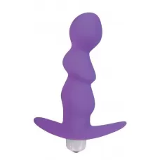 Фиолетовый рельефный вибромассажер с ограничителем - 9,5 см фиолетовый 