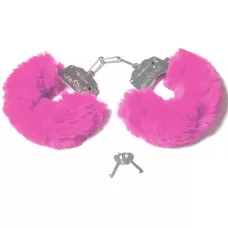Шикарные наручники с пушистым розовым мехом розовый 
