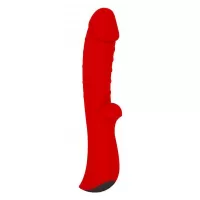 Красный вибромассажер 5  Silicone Wild Passion - 19,1 см красный 