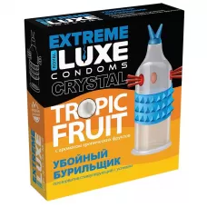 Стимулирующий презерватив  Убойный бурильщик  с ароматом тропических фруктов - 1 шт прозрачный 