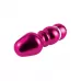 Алюминиевый рельефный вибратор PINK SMALL - 7,5 см розовый 
