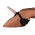 Женский страпон с реалистичной насадкой - 17 см телесный с черным 